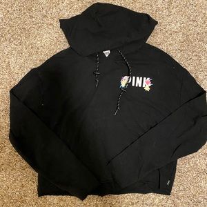 PINK Crop Sweater W/ Keyhole